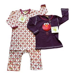 Kiwi industries Elmo Sesame Street 6-12 Month coverall and Long Sleeve S…